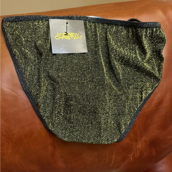 Lg AC Metallic Gold G String Bikini Briefs The Holidays are Coming! Men’s Large - Picture 3 of 9
